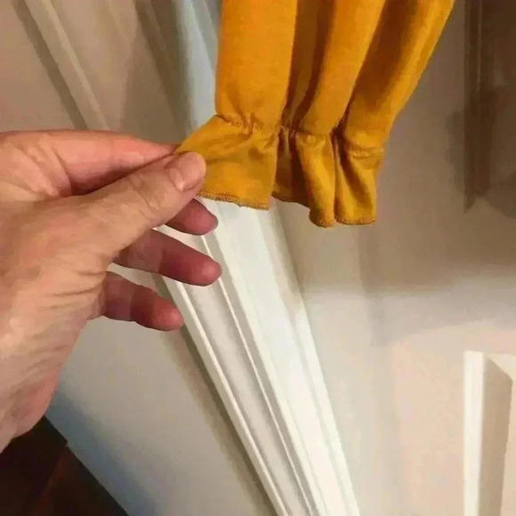 Hailey and Co. Ladies Mustard Yellow Embroidered 3/4 sleeve blouse Medium - Picture 5 of 5